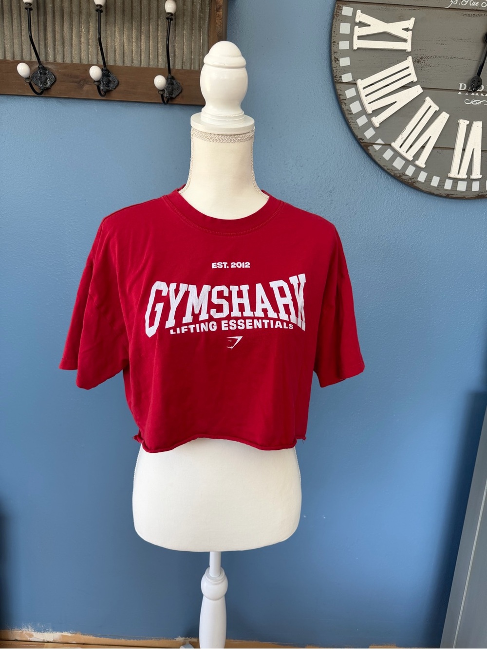 Gymshark Red Cropped Logo Tee